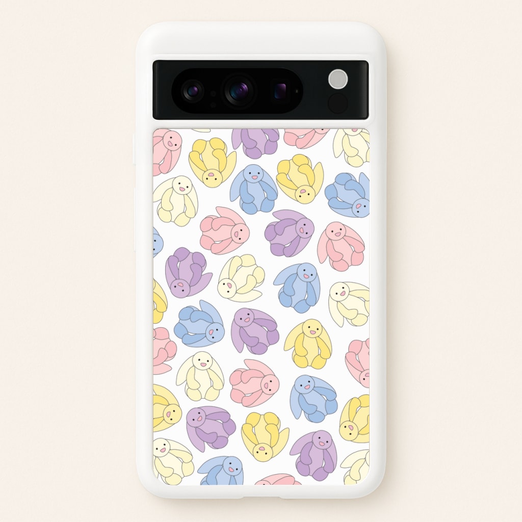 Pastel Bunnies Pattern - Plushy Phone Case for Google Pixel 8 Pro