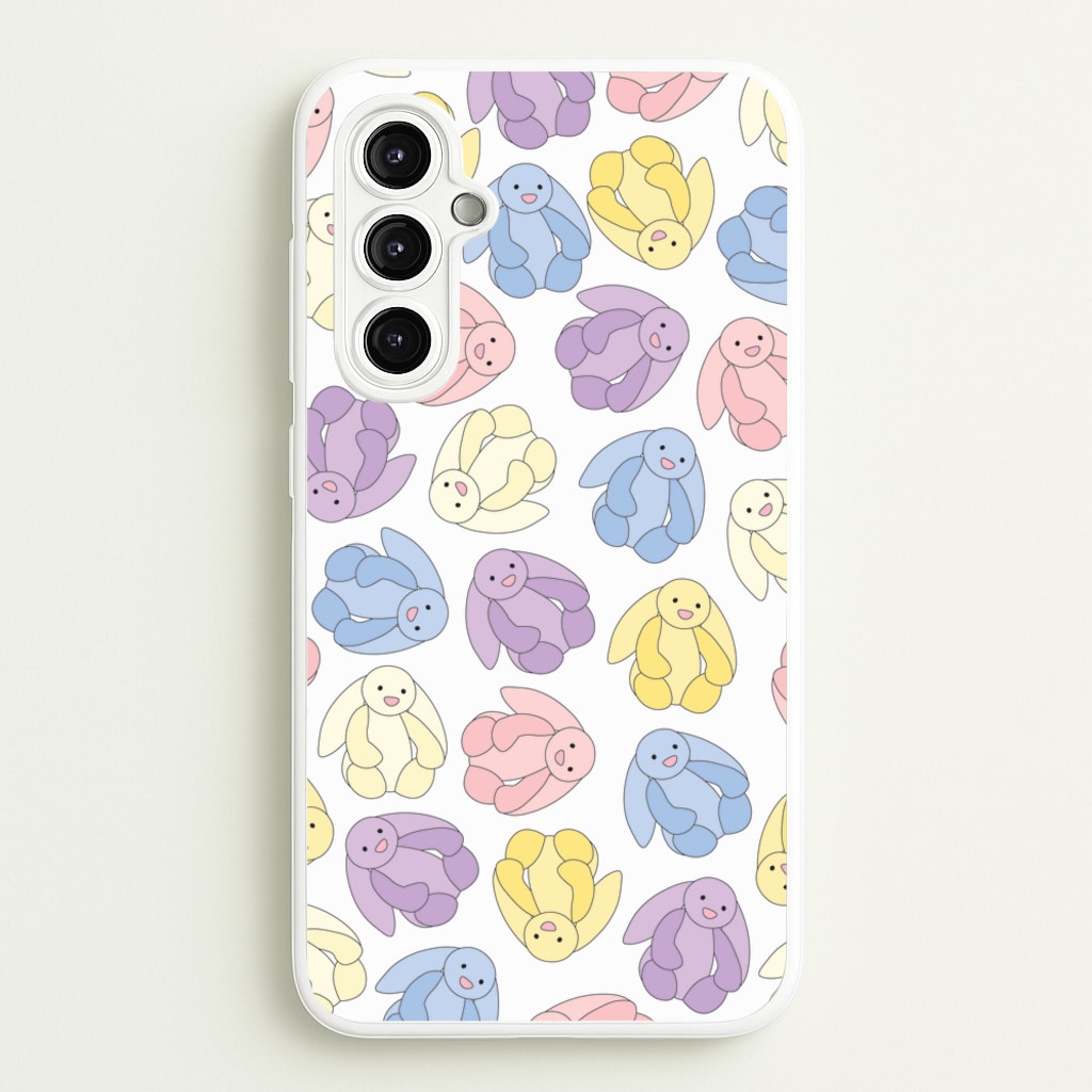 Pastel Bunnies Pattern - Plushy Phone Case for Galaxy A14