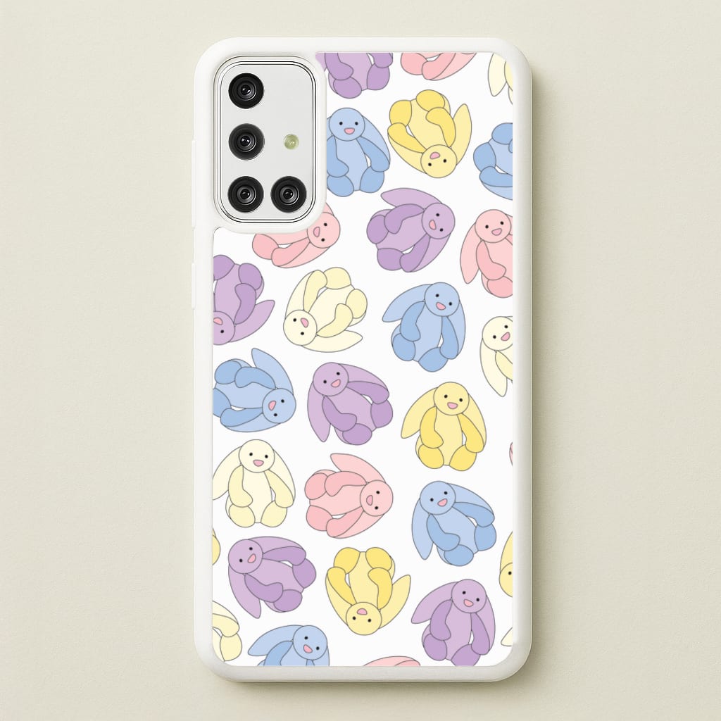Pastel Bunnies Pattern - Plushy Phone Case for Galaxy A71