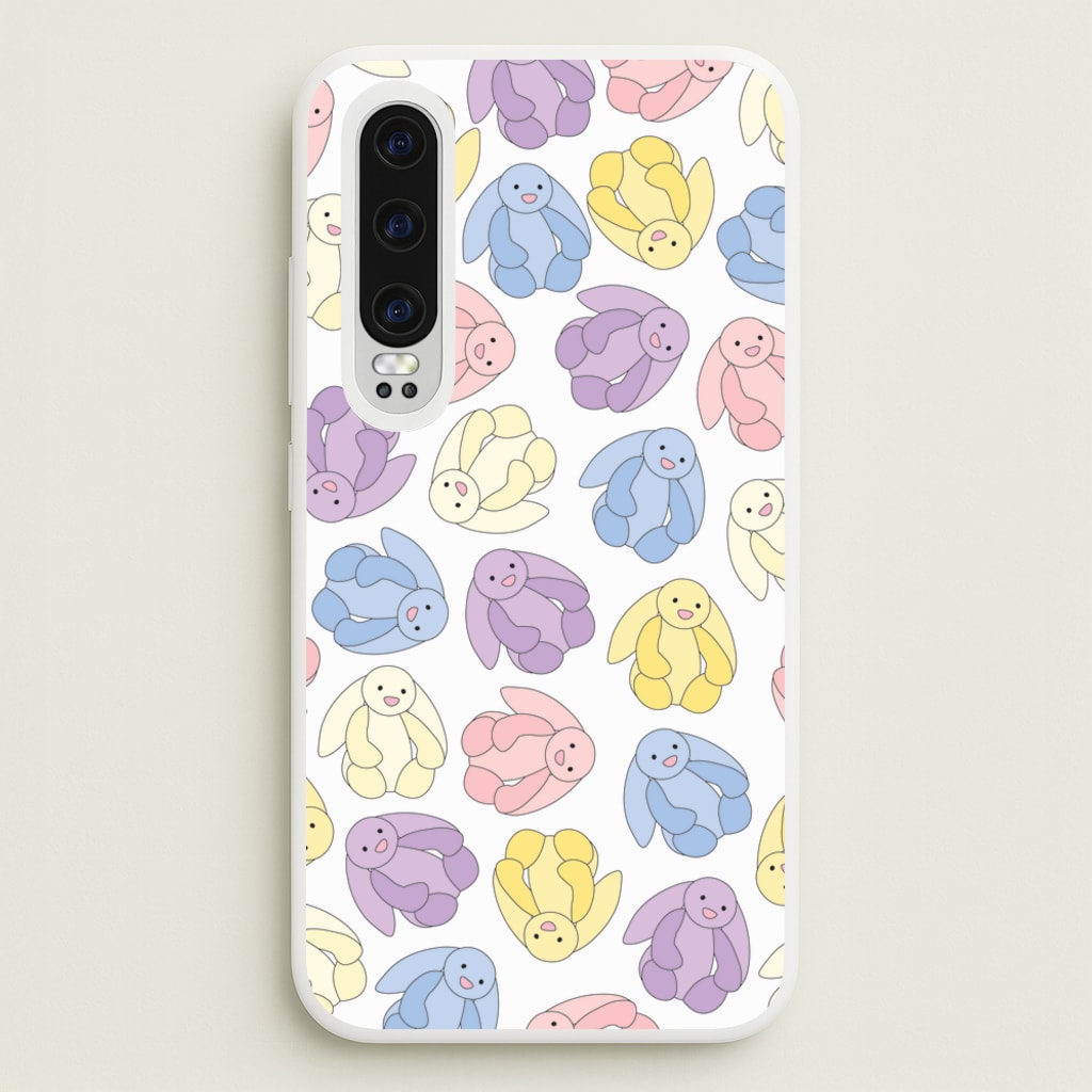 Pastel Bunnies Pattern - Plushy Phone Case for Huawei P30