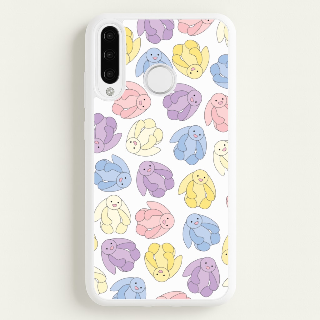 Pastel Bunnies Pattern - Plushy Phone Case for Huawei P30 Lite