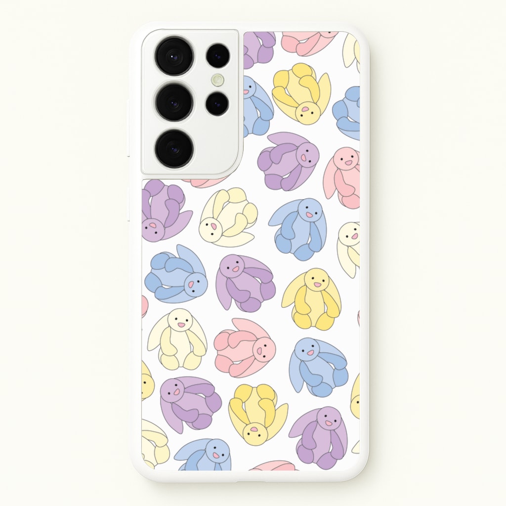 Pastel Bunnies Pattern - Plushy Phone Case for Galaxy S21 Ultra