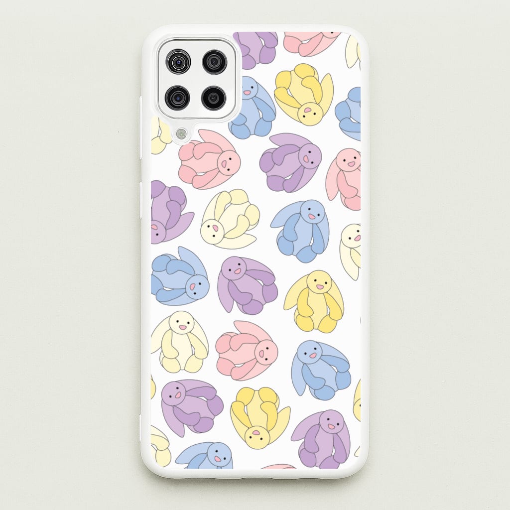 Pastel Bunnies Pattern - Plushy Phone Case for Galaxy A12