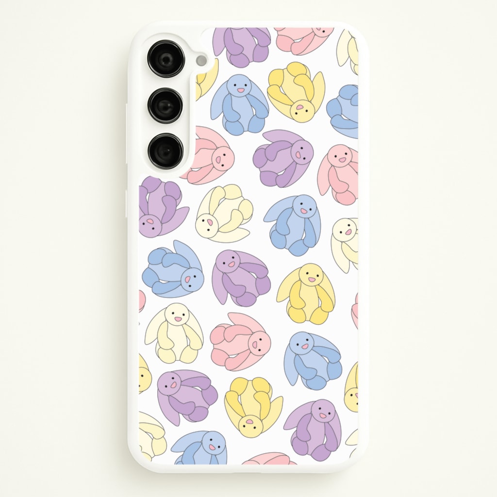 Pastel Bunnies Pattern - Plushy Phone Case for Galaxy S23