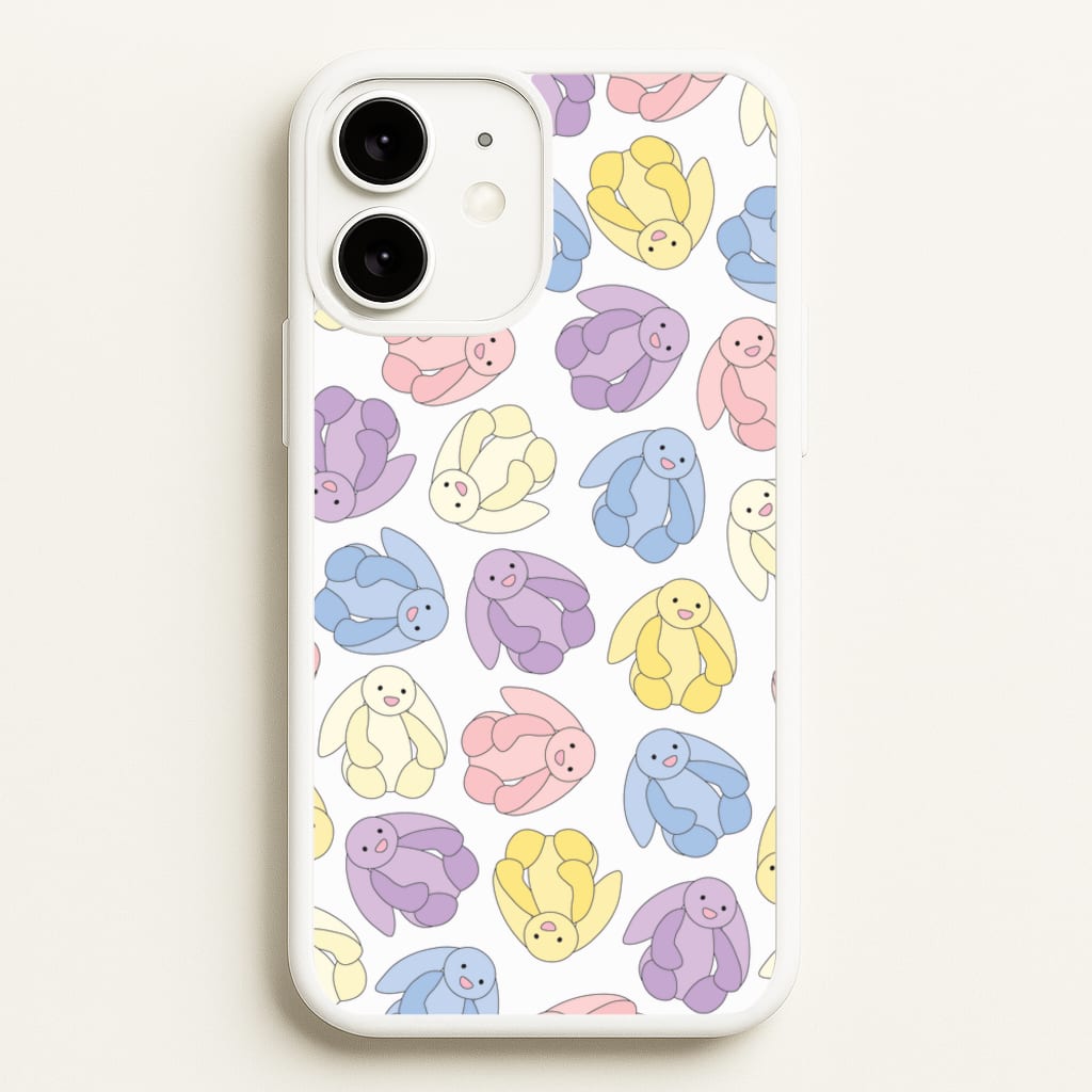 Pastel Bunnies Pattern - Plushy Phone Case for iPhone 11