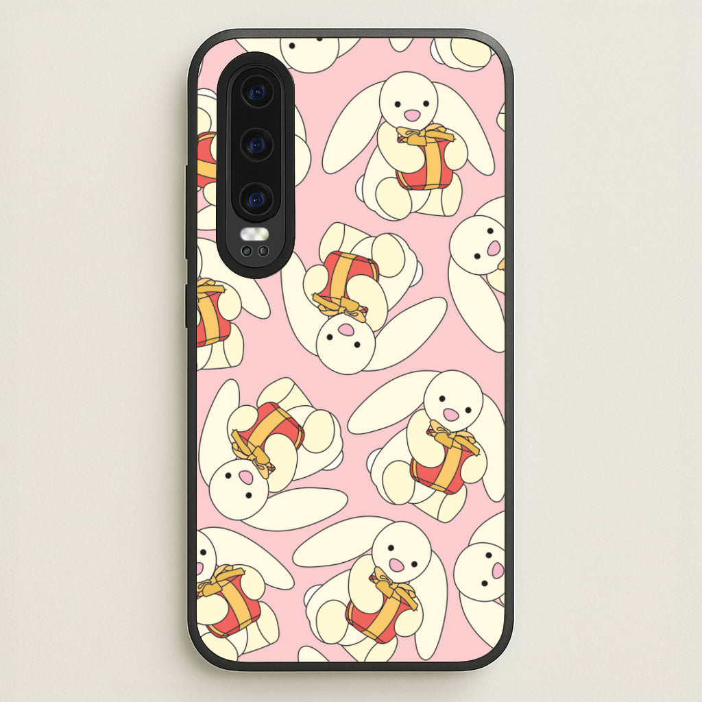 Bunny Present Pattern - Plushy Phone Case for Huawei P30