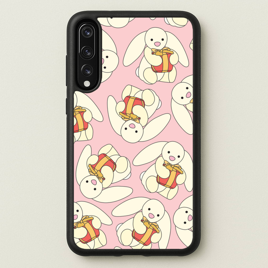 Bunny Present Pattern - Plushy Phone Case for Huawei P20 Pro