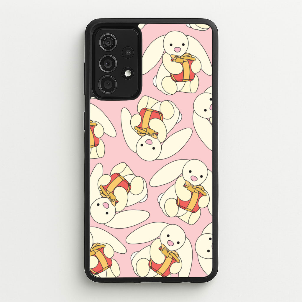 Bunny Present Pattern - Plushy Phone Case for Galaxy A52 / A52s