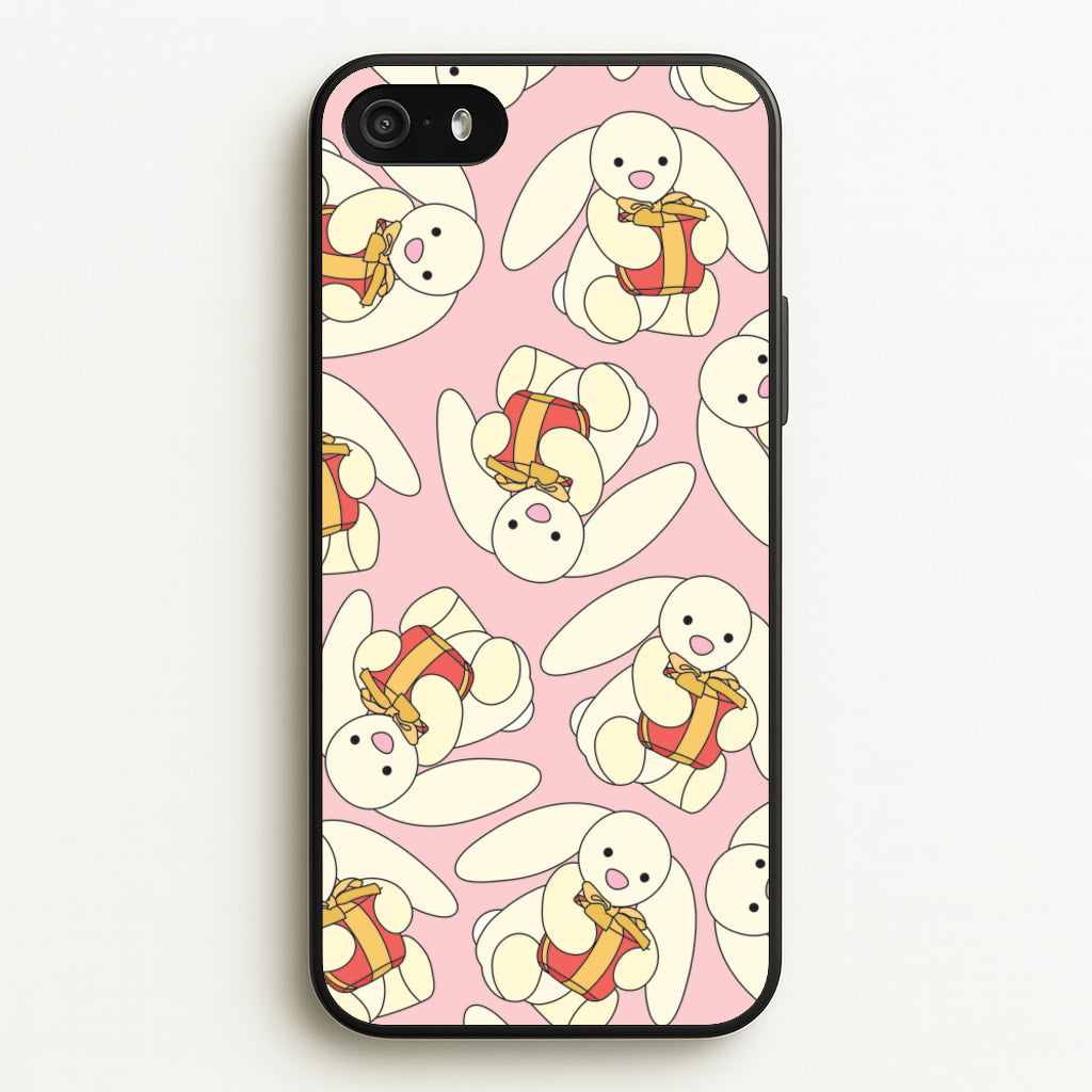 Bunny Present Pattern - Plushy Phone Case for iPhone 5 / 5s / SE 2016