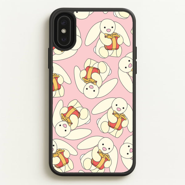 Bunny Present Pattern - Plushy Phone Case for iPhone XS Max