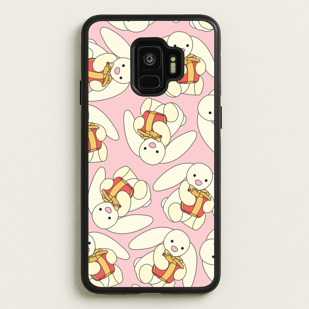 Bunny Present Pattern - Plushy Phone Case for Galaxy S9