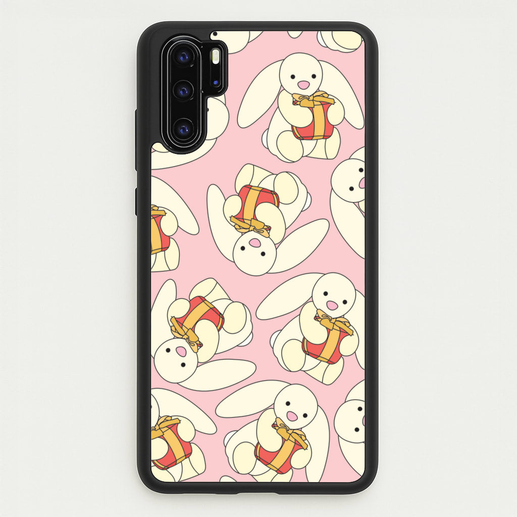 Bunny Present Pattern - Plushy Phone Case for Huawei P30 Pro