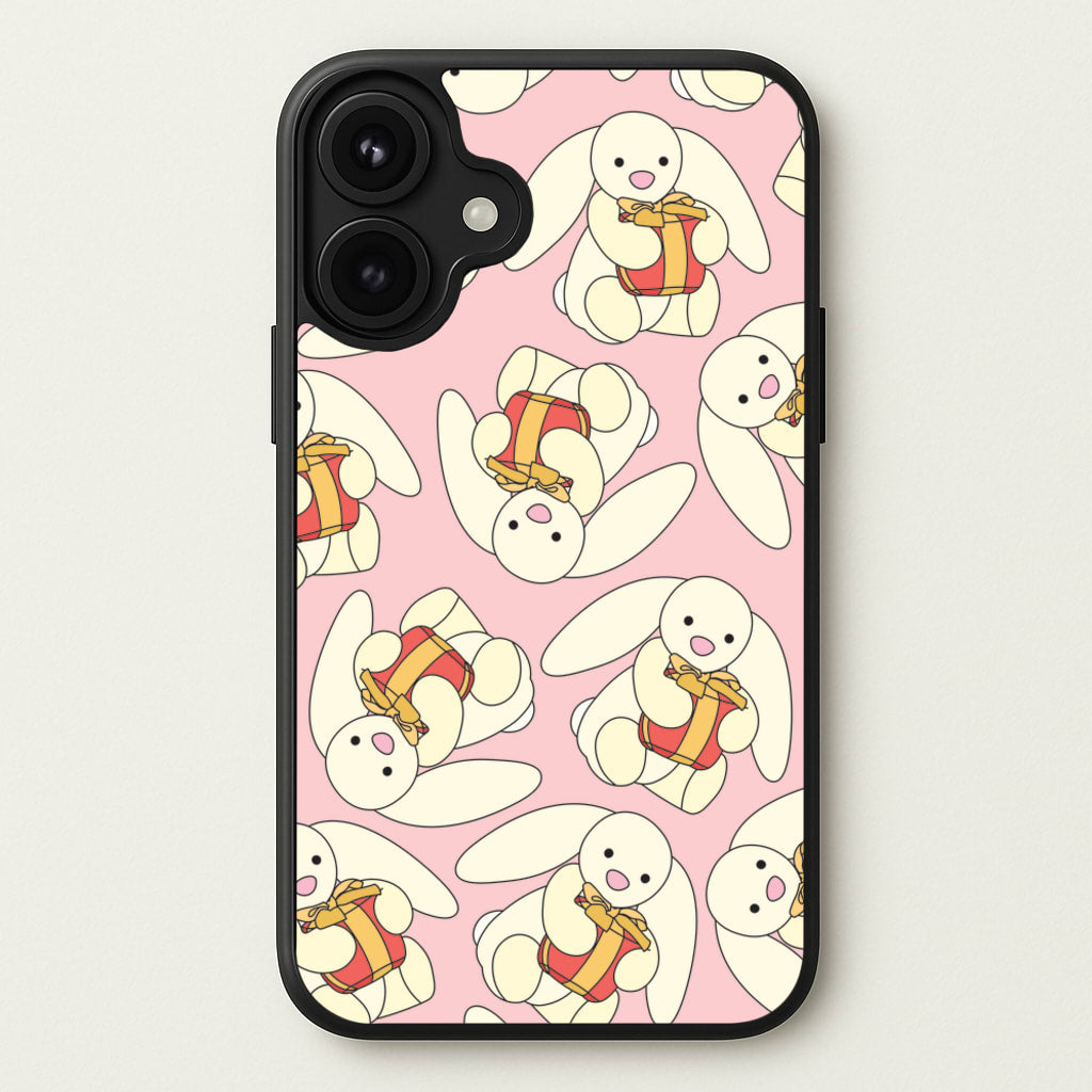 Bunny Present Pattern Phone Case for iPhone 17