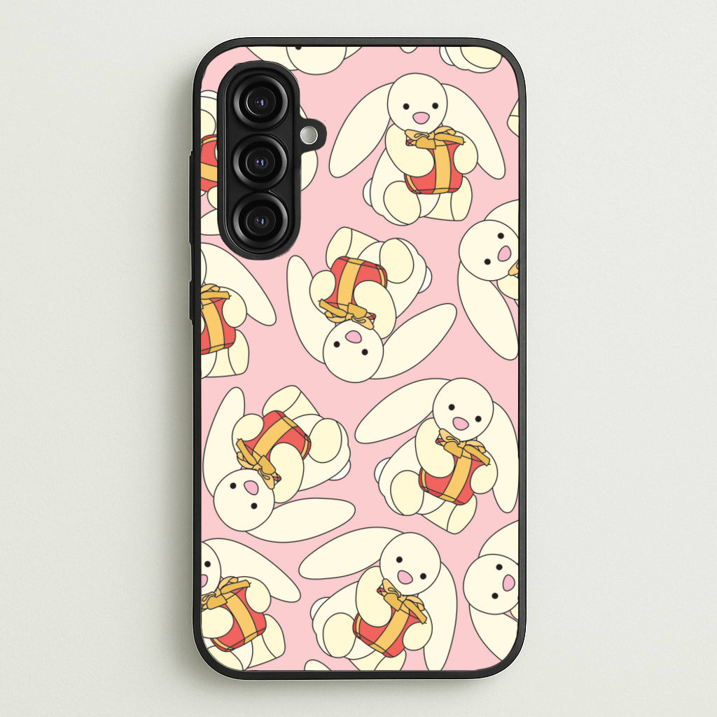 Bunny Present Pattern - Plushy Phone Case for Galaxy A16