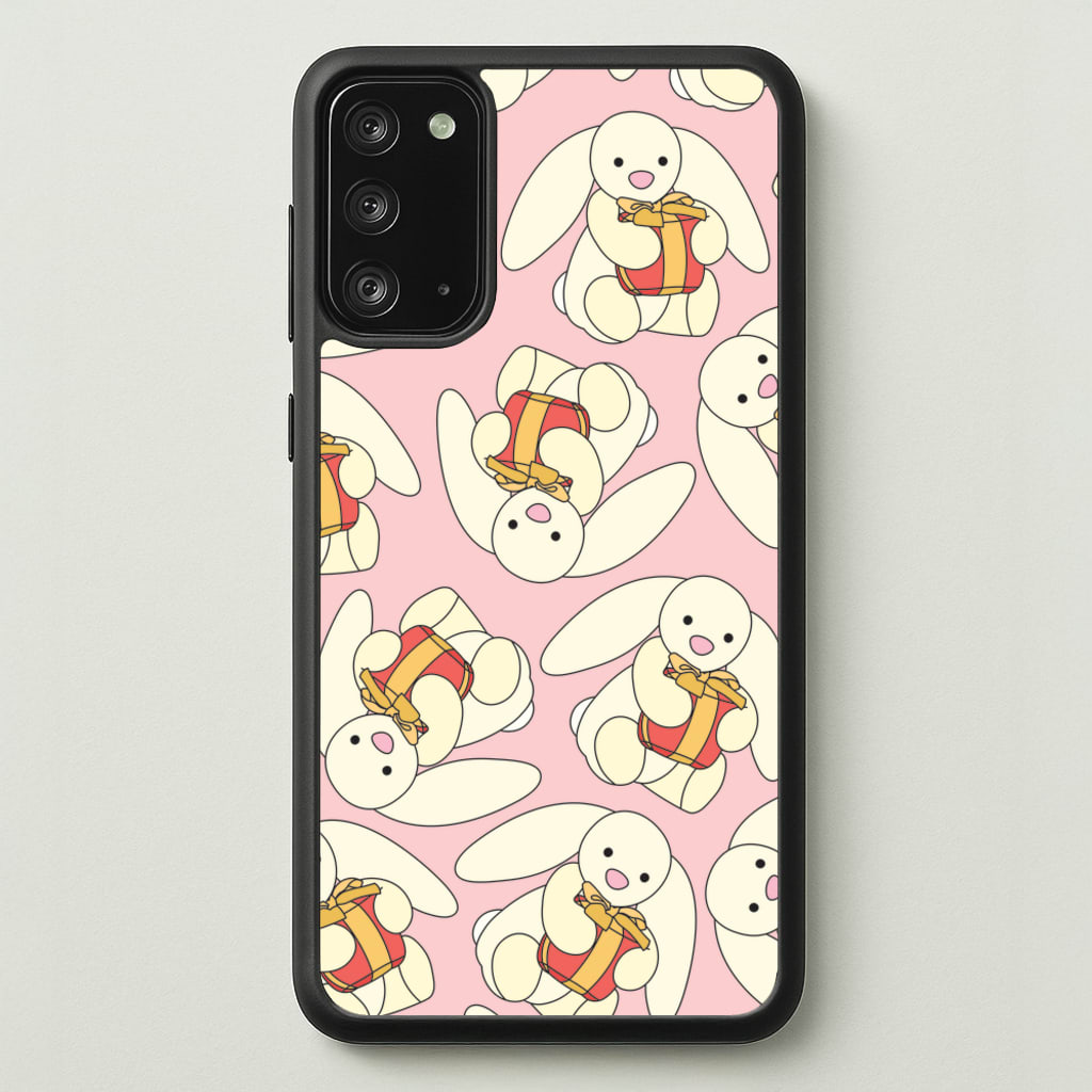 Bunny Present Pattern - Plushy Phone Case for Galaxy Note 20