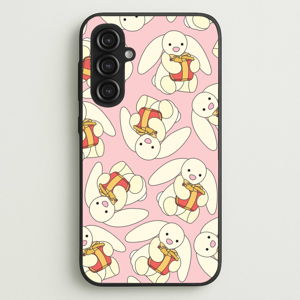 Bunny Present Pattern - Plushy Phone Case for Galaxy S23FE