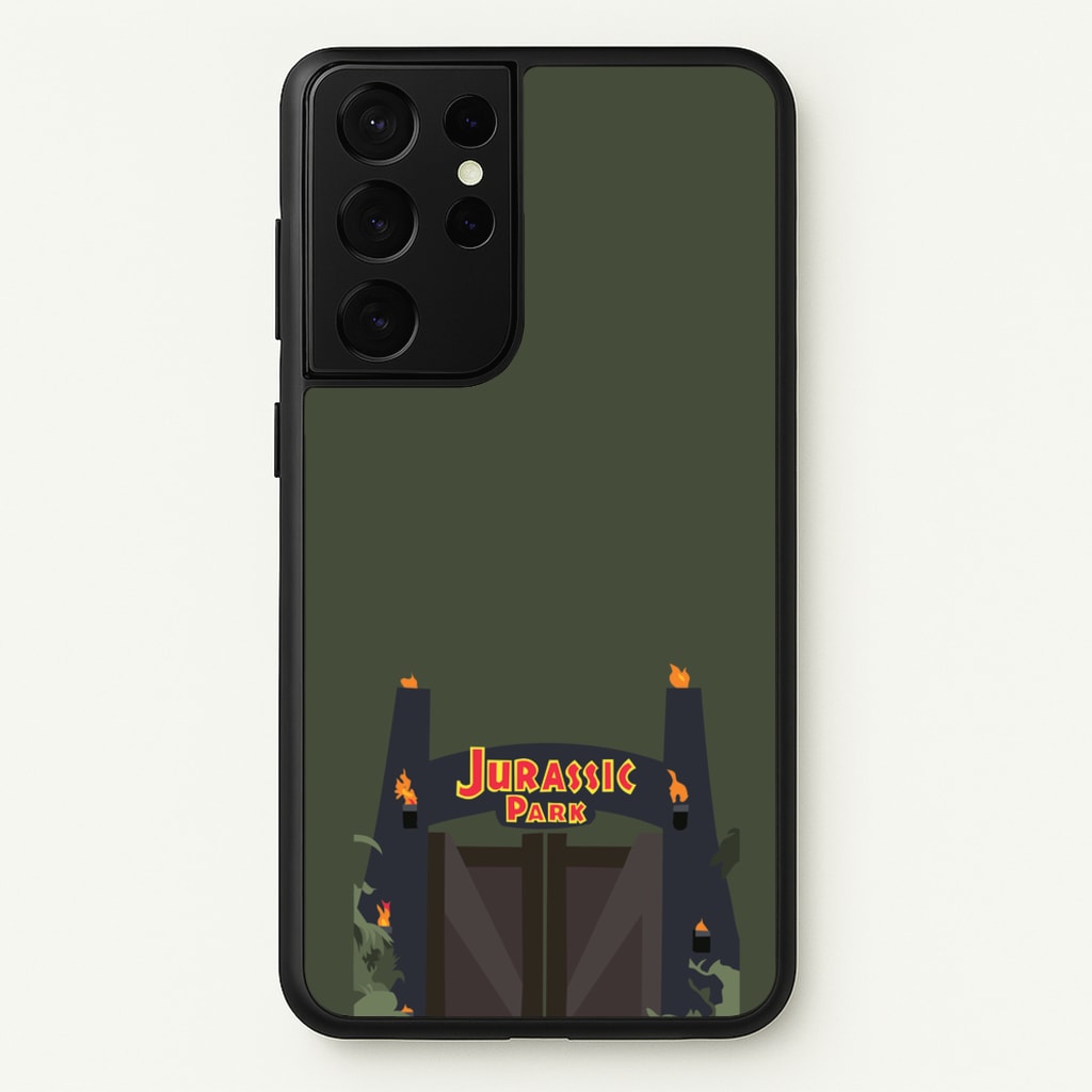 The gate - Dinosaur Park - Jurassic Park Phone Case for Galaxy S21 Ultra
