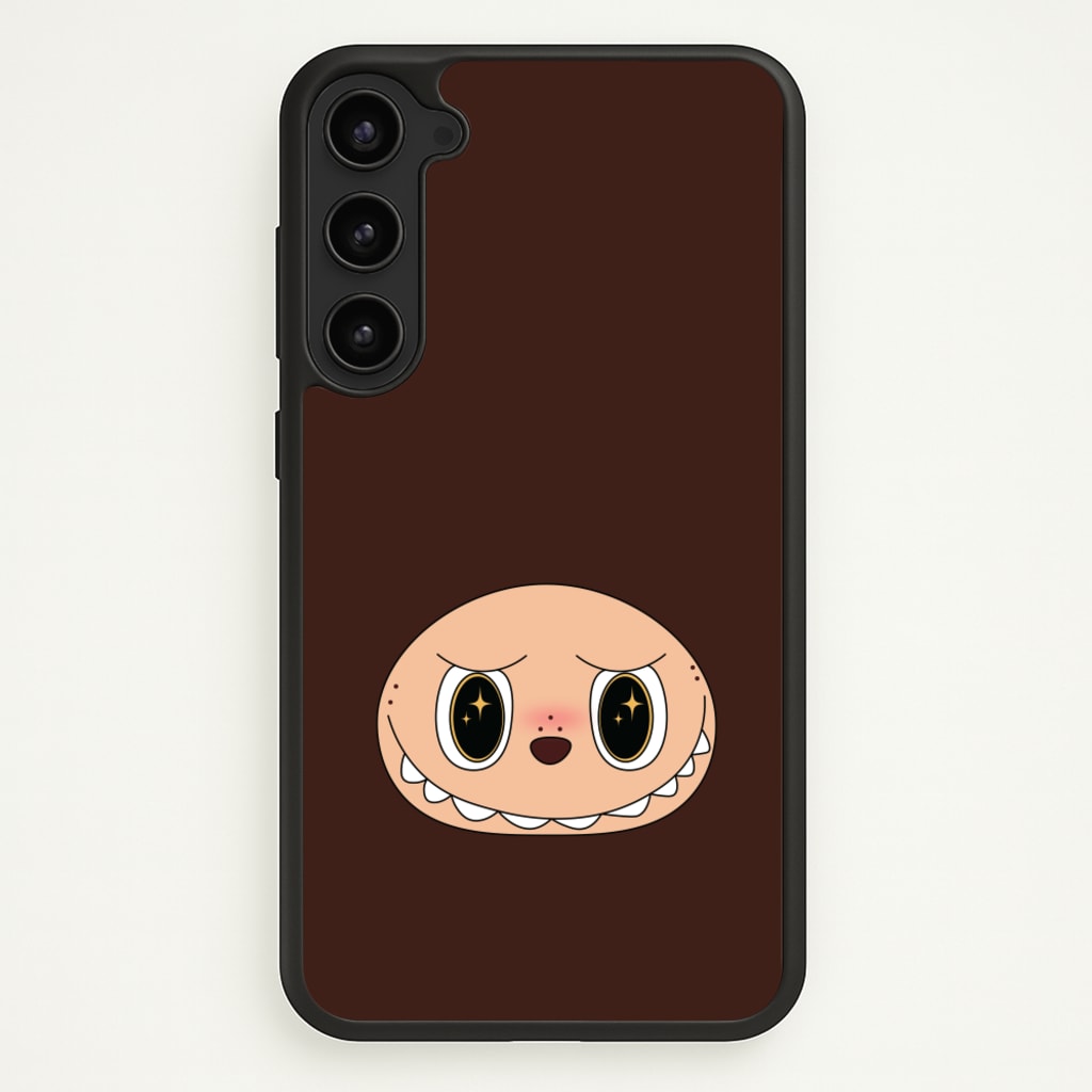 Cute Brown Monster Face - Plushy Phone Case for Galaxy S23 Plus