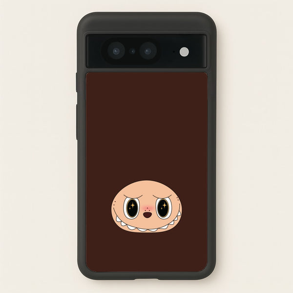 Cute Brown Monster Face - Plushy Phone Case for Google Pixel 8