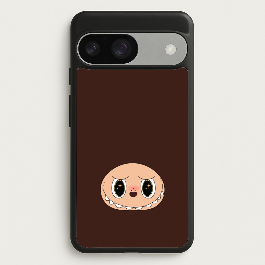 Cute Brown Monster Face - Plushy Phone Case for Google Pixel 9 / 9 Pro