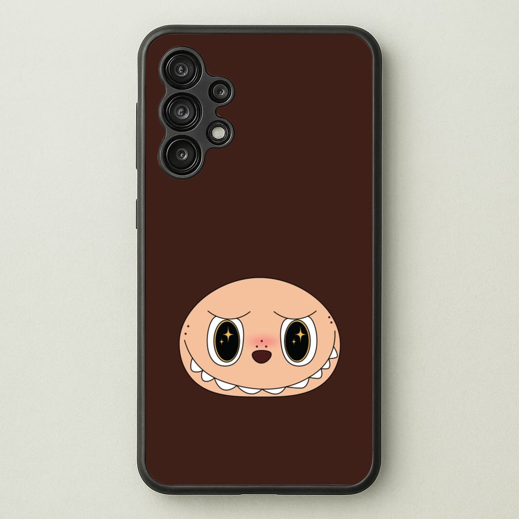 Cute Brown Monster Face - Plushy Phone Case for Galaxy A13