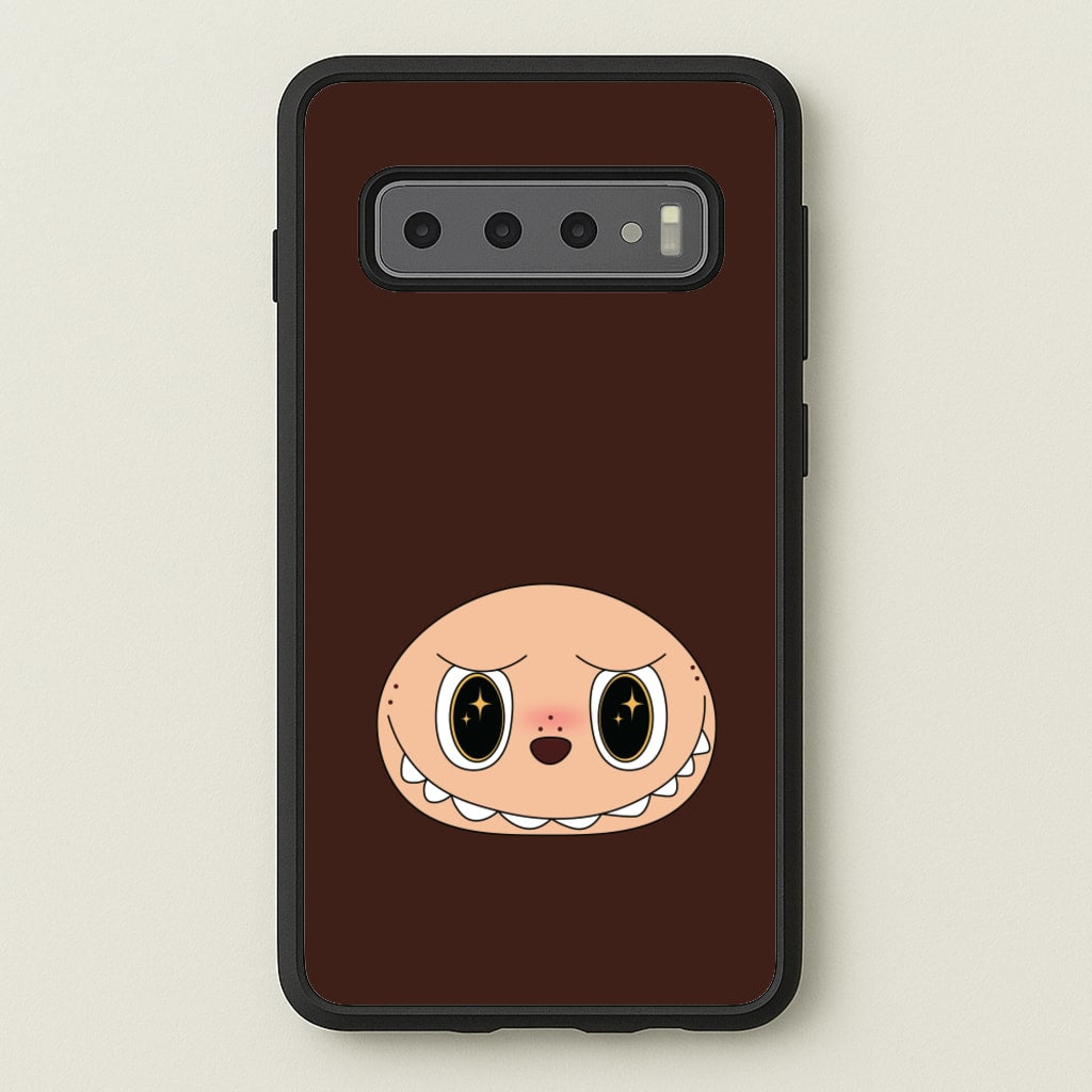 Cute Brown Monster Face - Plushy Phone Case for Galaxy S10