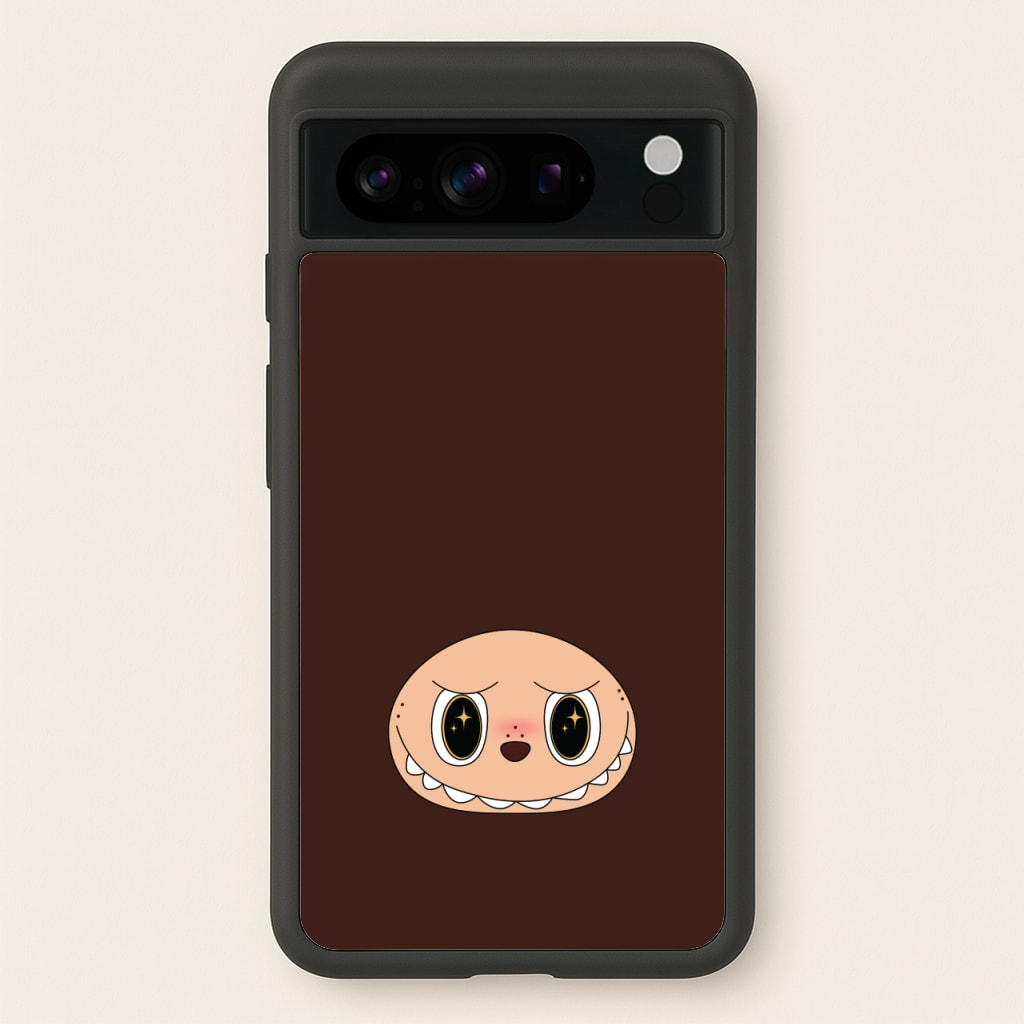 Cute Brown Monster Face - Plushy Phone Case for Google Pixel 8 Pro