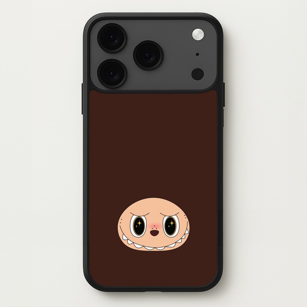 Cute Brown Monster Face Phone Case for iPhone 17 Pro