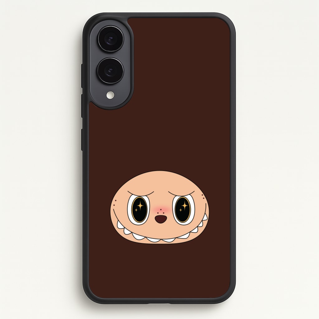 Cute Brown Monster Face - Plushy Phone Case for Galaxy S25 Edge