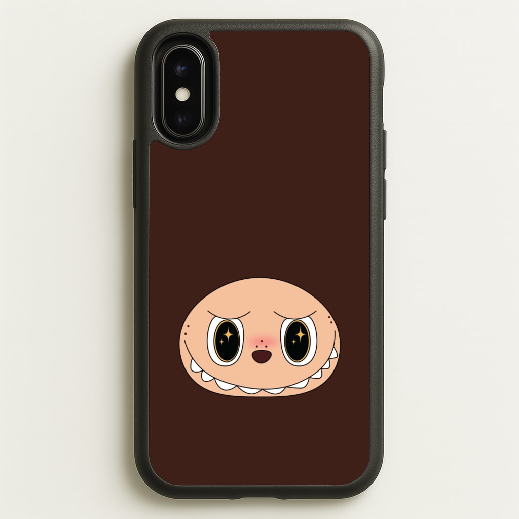 Cute Brown Monster Face - Plushy Phone Case for iPhone X / XS