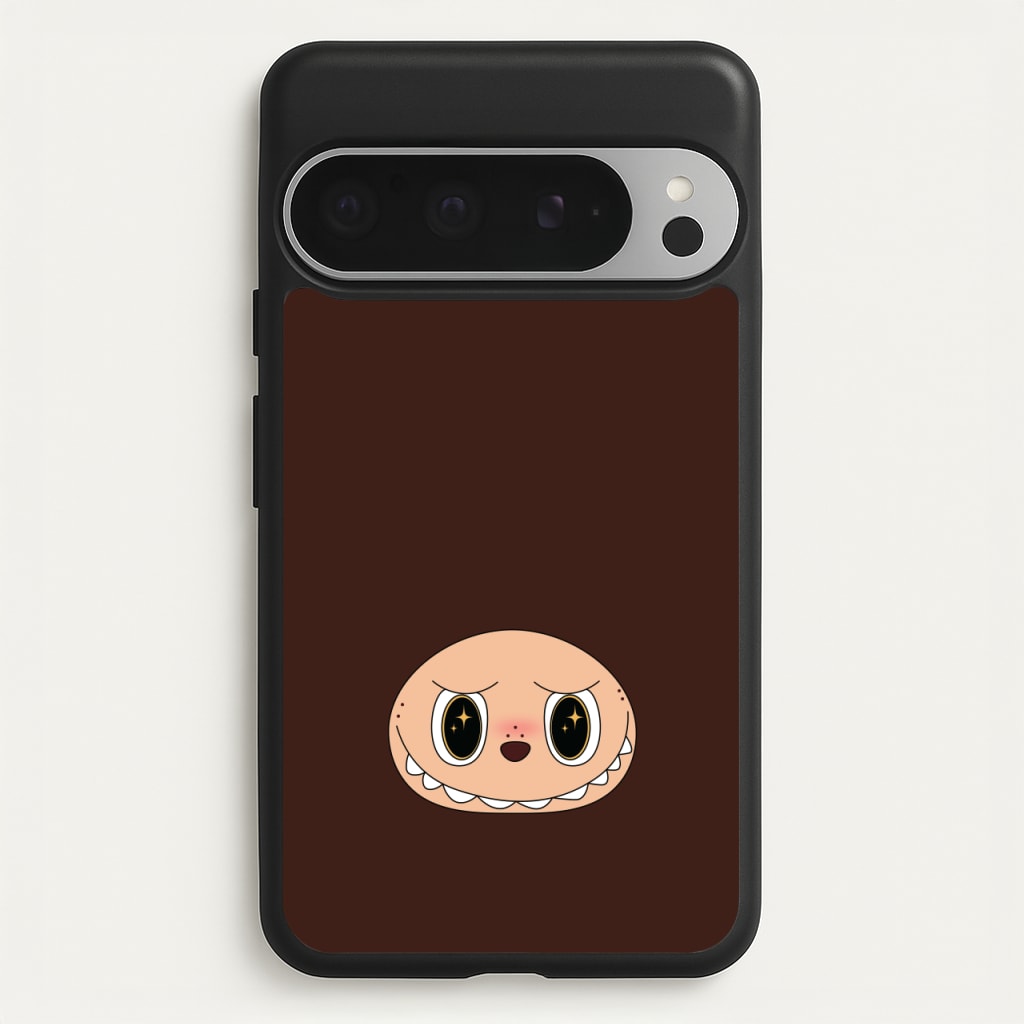 Cute Brown Monster Face - Plushy Phone Case for Google Pixel 9 Pro XL