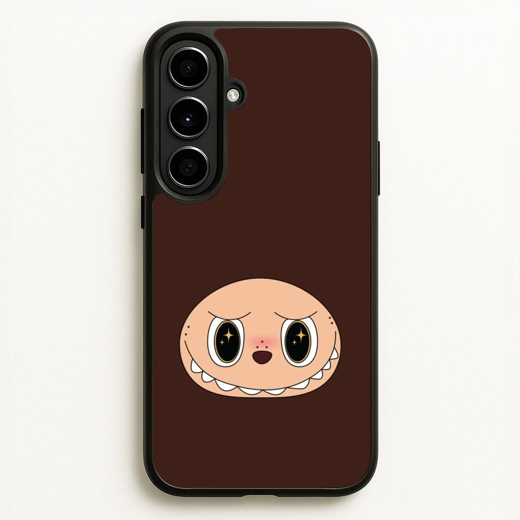 Cute Brown Monster Face - Plushy Phone Case for Galaxy A56
