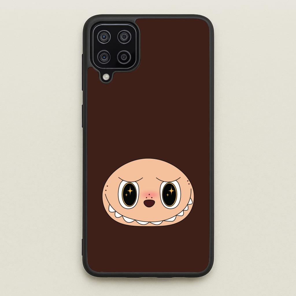 Cute Brown Monster Face - Plushy Phone Case for Galaxy A12