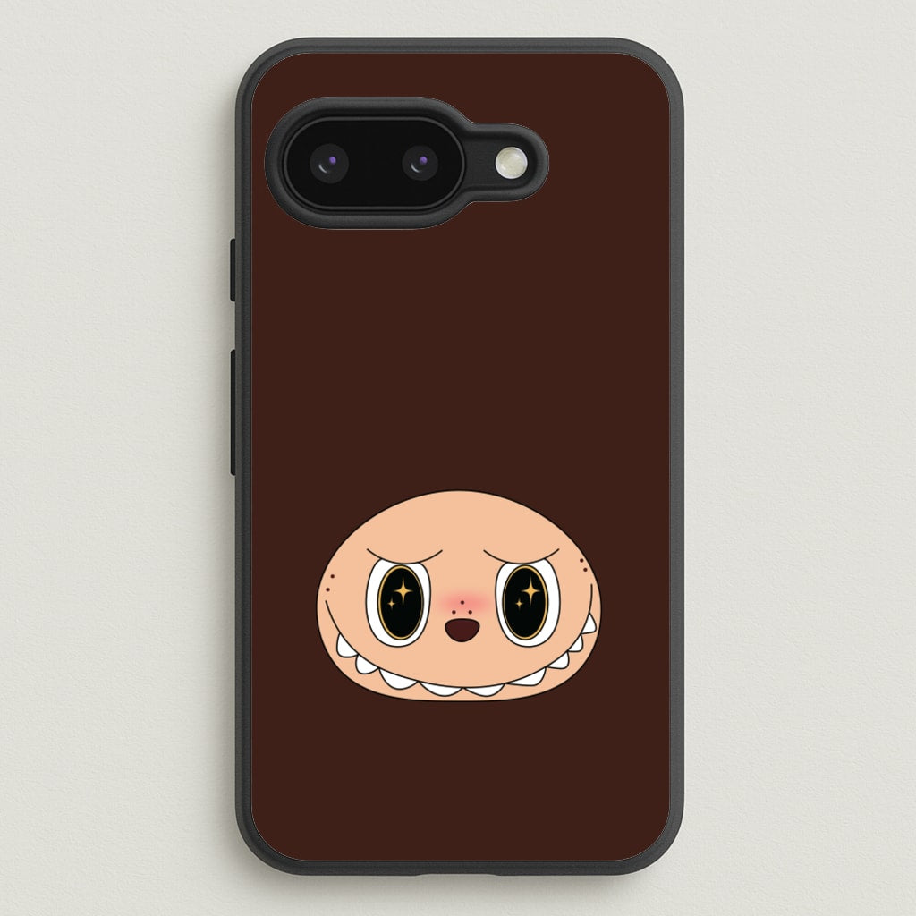 Cute Brown Monster Face - Plushy Phone Case for Google Pixel 9a