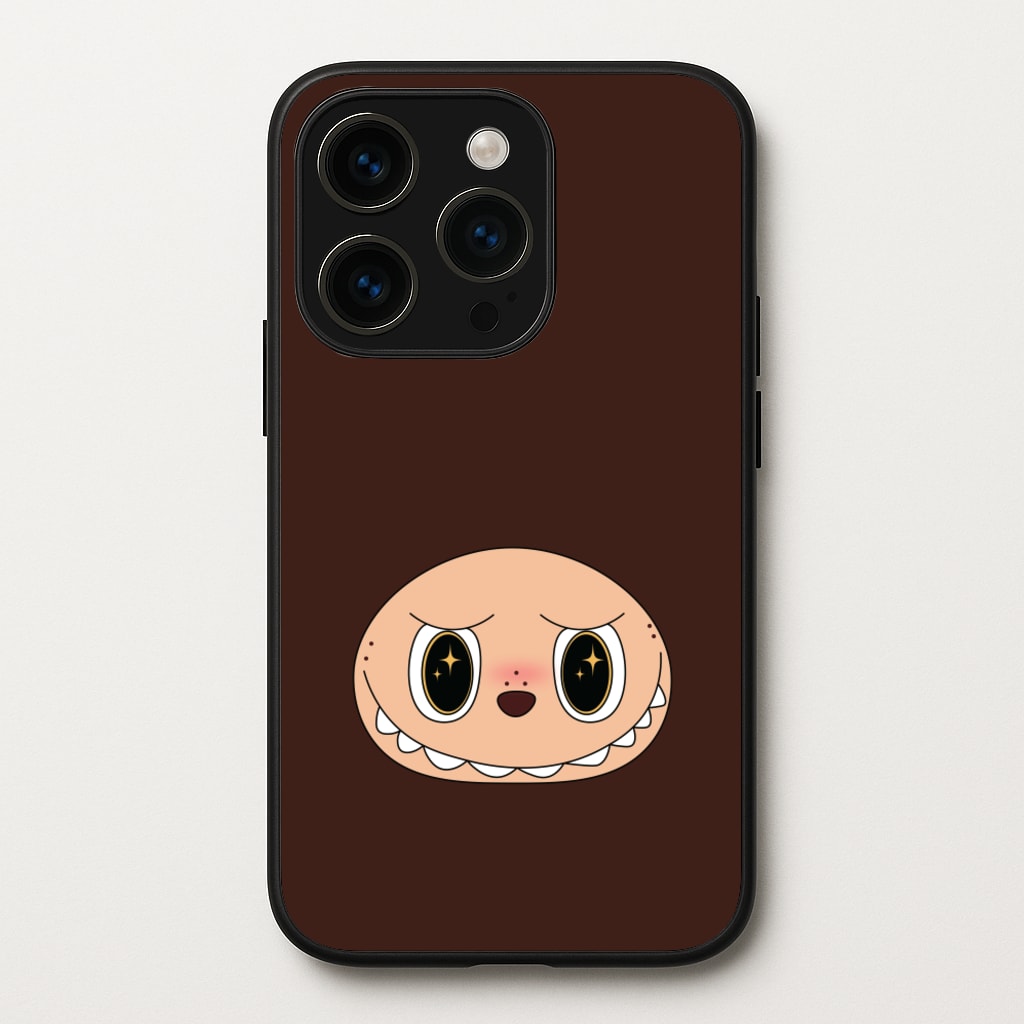 Cute Brown Monster Face - Plushy Phone Case for iPhone 15 Pro