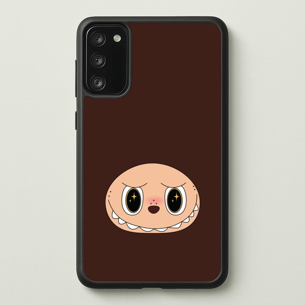 Cute Brown Monster Face - Plushy Phone Case for Galaxy S20