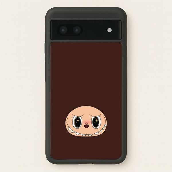 Cute Brown Monster Face - Plushy Phone Case for Google Pixel 6a