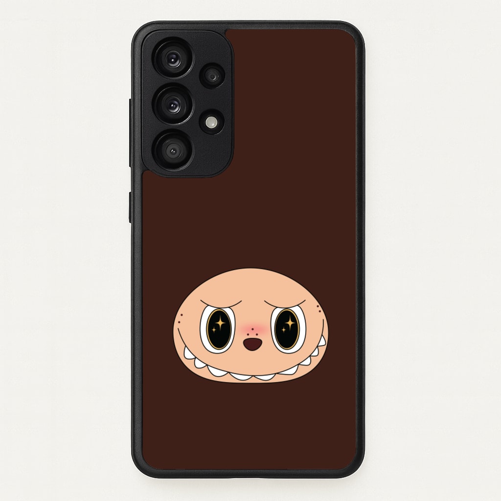 Cute Brown Monster Face - Plushy Phone Case for Galaxy A53