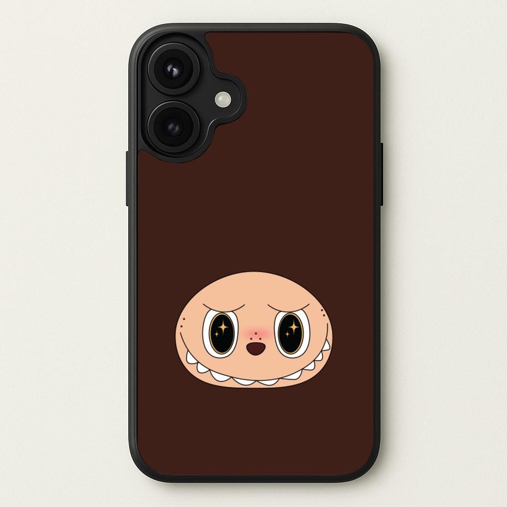 Cute Brown Monster Face Phone Case for iPhone 17