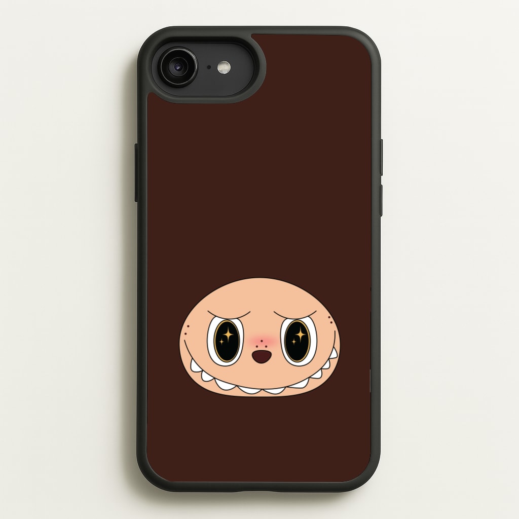 Cute Brown Monster Face - Plushy Phone Case for iPhone 6 Plus / 7 Plus / 8 Plus