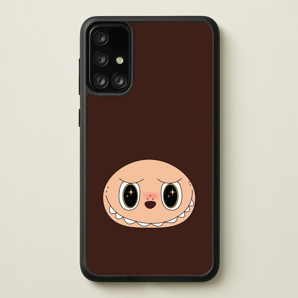 Cute Brown Monster Face - Plushy Phone Case for Galaxy A71