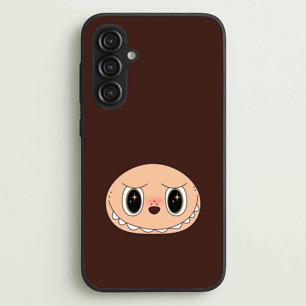 Cute Brown Monster Face - Plushy Phone Case for Galaxy S23FE