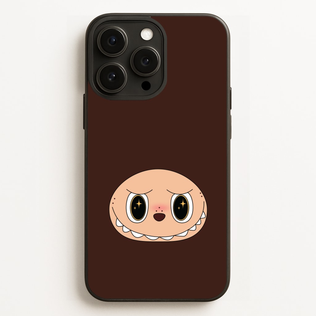Cute Brown Monster Face - Plushy Phone Case for iPhone 12 Pro Max