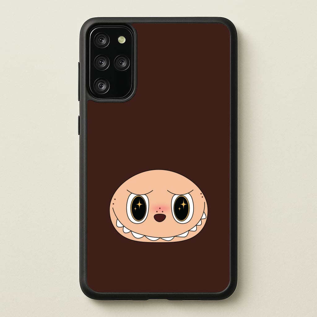 Cute Brown Monster Face - Plushy Phone Case for Galaxy S20 Plus