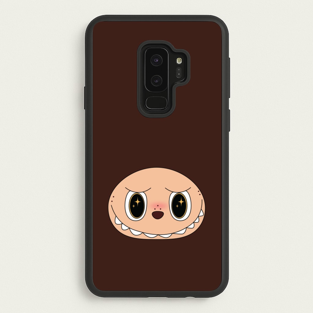Cute Brown Monster Face - Plushy Phone Case for Galaxy S9 Plus