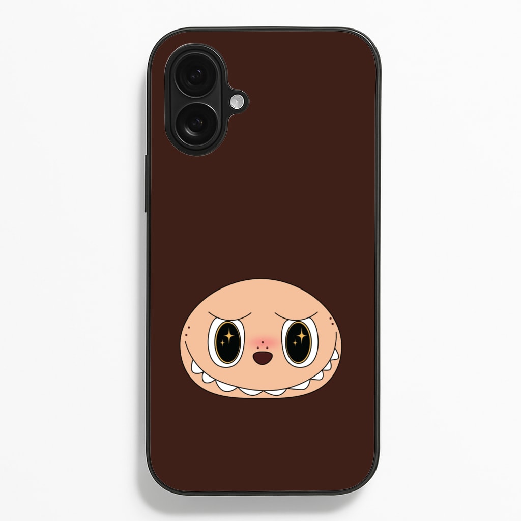Cute Brown Monster Face - Plushy Phone Case for iPhone 16 Plus