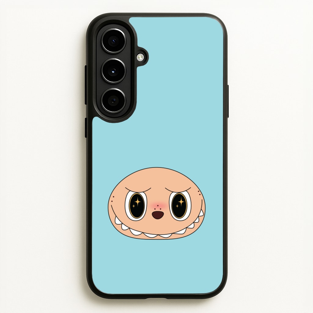 Cute Blue Monster Face - Plushy Phone Case for Galaxy A56