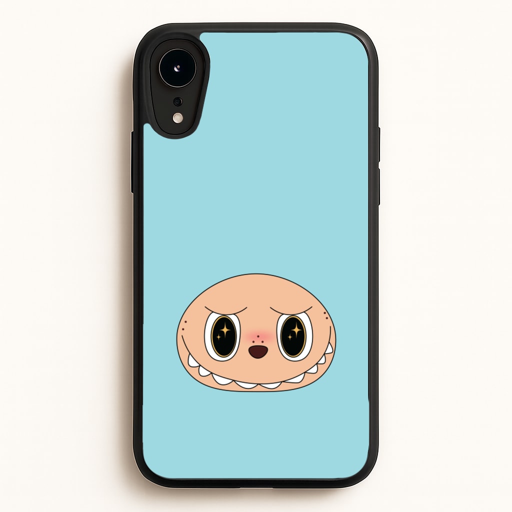 Cute Blue Monster Face - Plushy Phone Case for iPhone XR