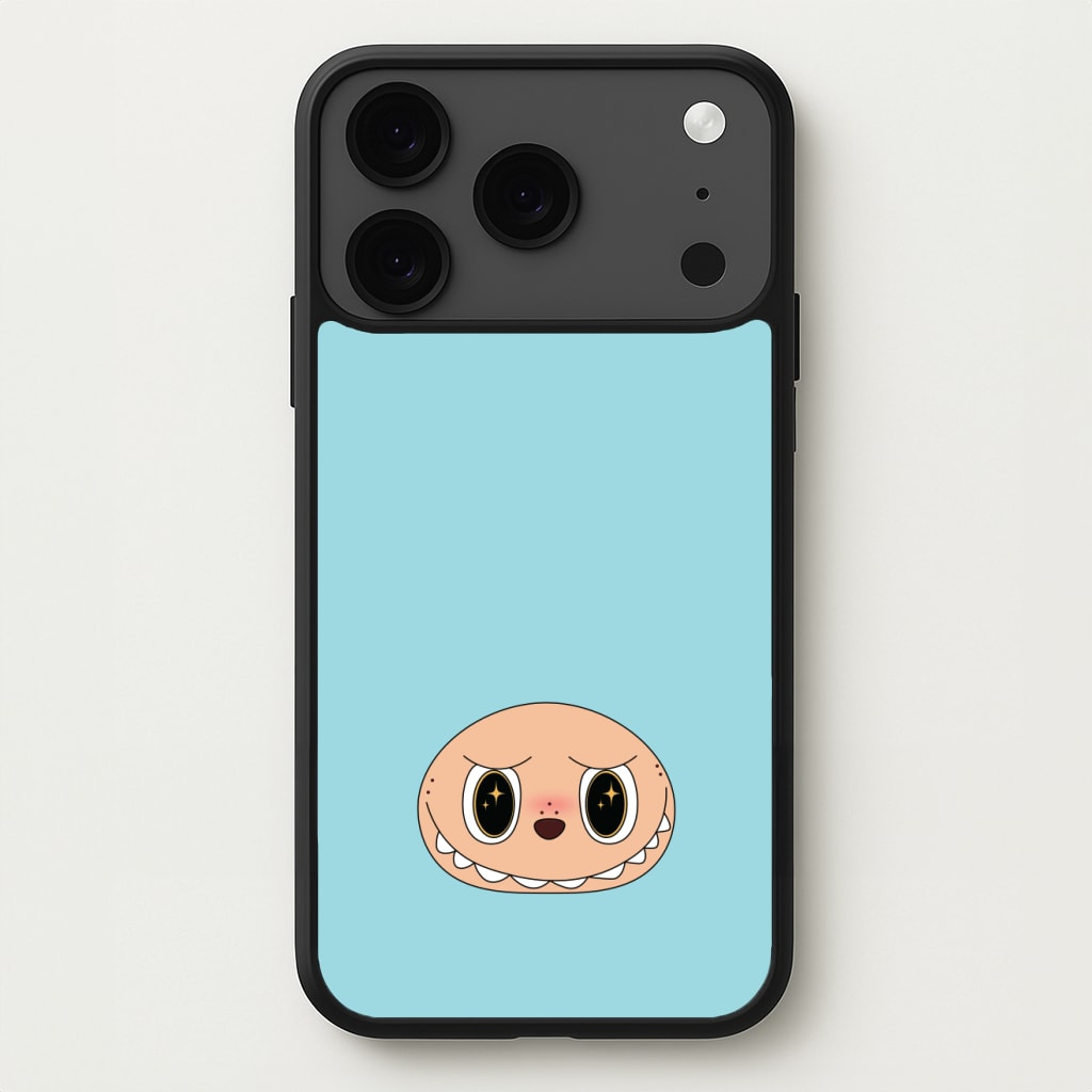 Cute Blue Monster Face Phone Case for iPhone 17 Pro