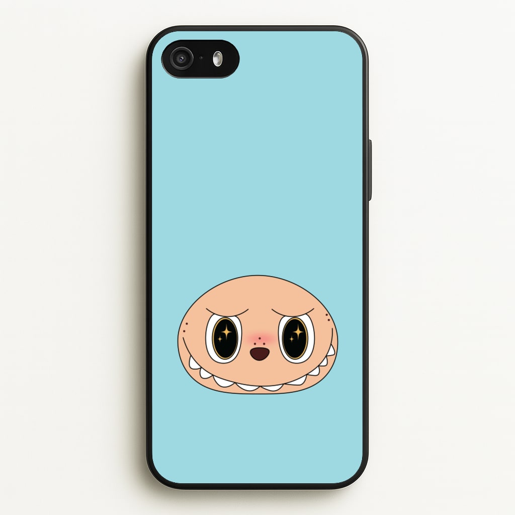 Cute Blue Monster Face - Plushy Phone Case for iPhone 5 / 5s / SE 2016